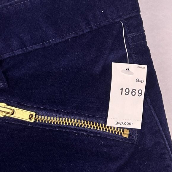 Gap 1969 Always Skinny Zipper Pockets & Ankle Women's 27r Velvet Navy Pants NWOT - Picture 7 of 15